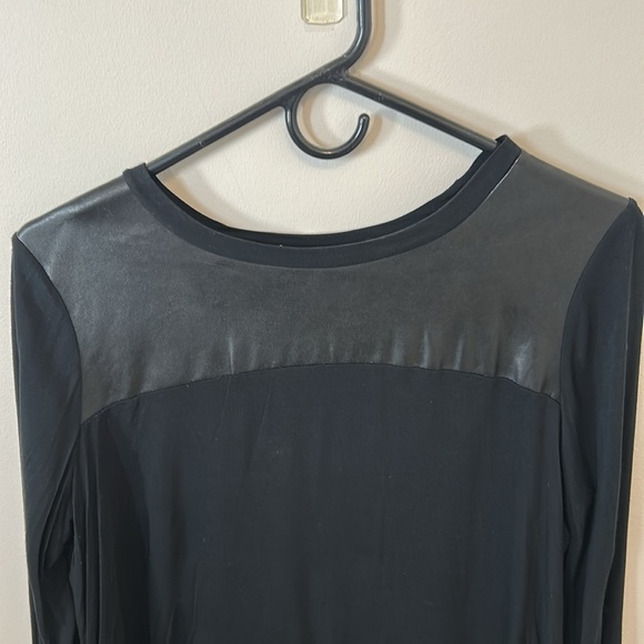 Black Long Sleeve with Leather details - Wilfred Free Women's Top - Picture 2 of 4